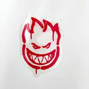 Spitfire Wheels Sticker Fire Head Red Skateboard Vinyl Decal Vintage 1990's  Sk8